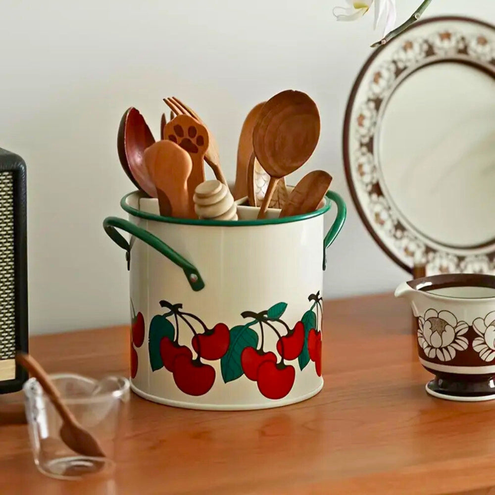 Decorative Kitchen Basket with Organizing Lid