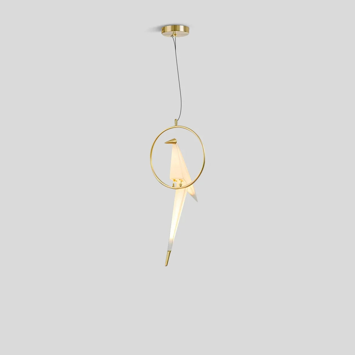 Delicate White Bird Pendant Light Fixture
