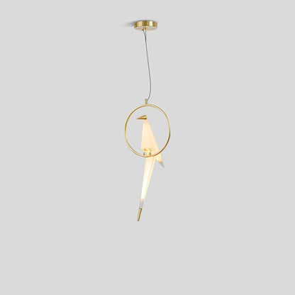 Delicate White Bird Pendant Light Fixture
