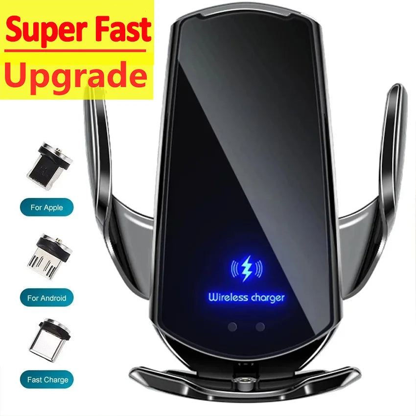 Easy Mount Wireless Car Phone Charger with Auto Grip