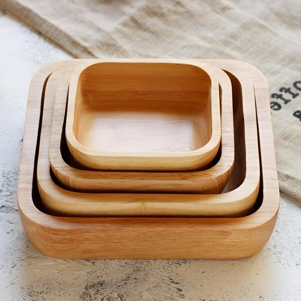 Rustic Wooden Serving Bowl - Luxicro