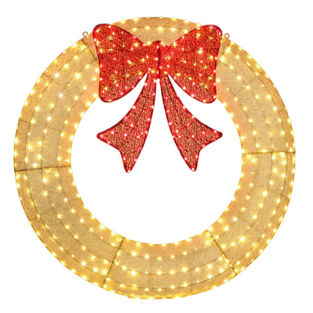 Deluxe Pre Lit Christmas Wreath with LED Lights