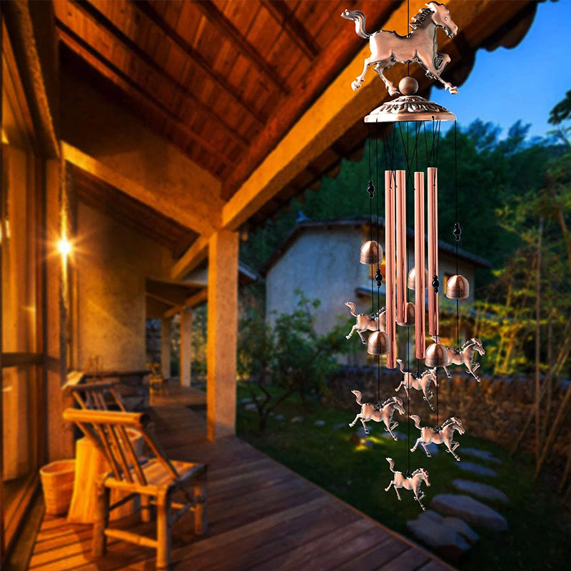 Vintage Bronze Horse Outdoor Windchime