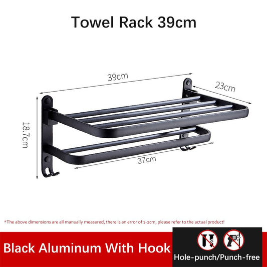 Compact Wall Mount Folding Towel Holder - Luxicro
