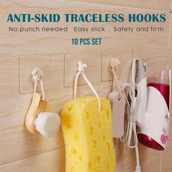 Easy Install Clear Adhesive Wall Hooks (20 Pack) - Luxicro