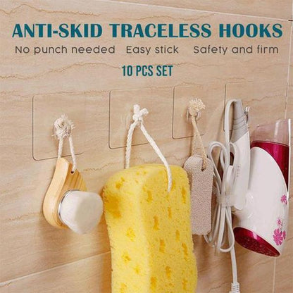 Easy Install Clear Adhesive Wall Hooks (20 Pack) - Luxicro