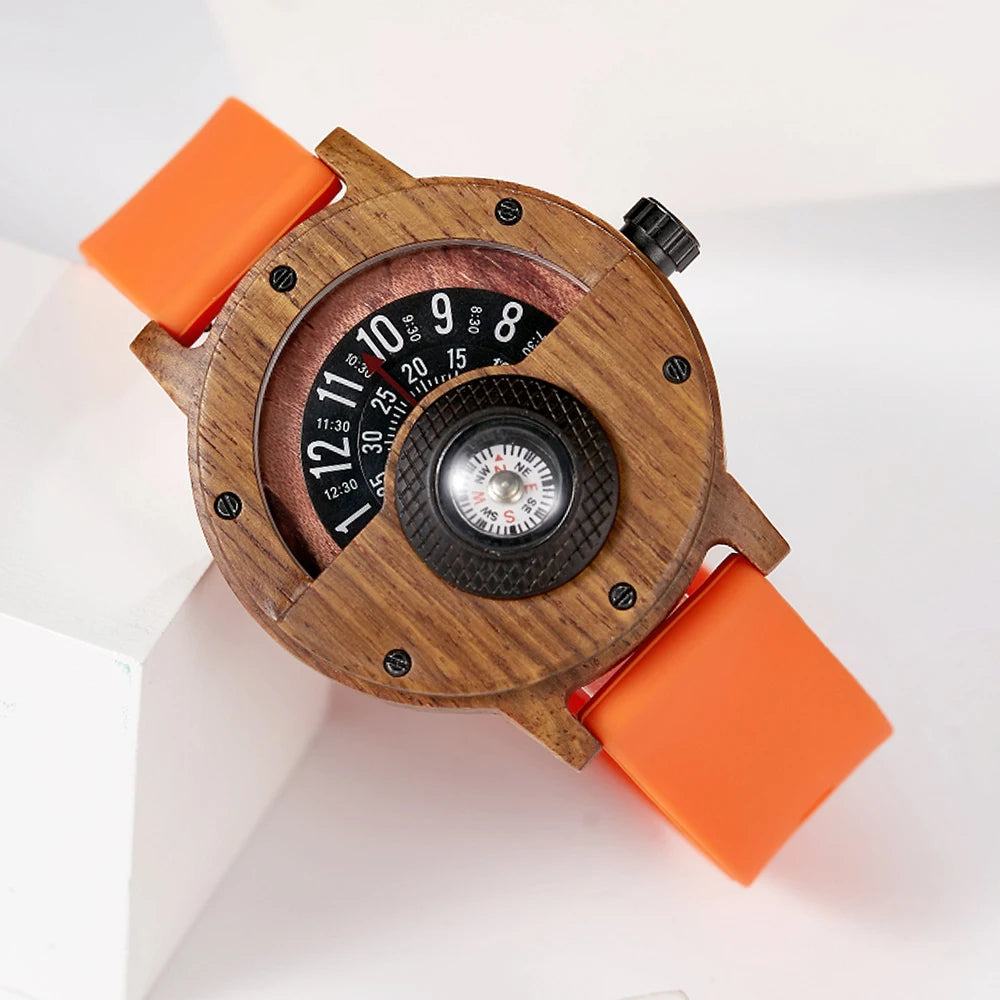 Exquisite Handmade Wood Mens Wristwatch