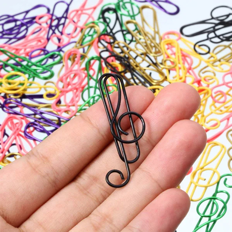 Colorful Metal Music Shaped Paperclips