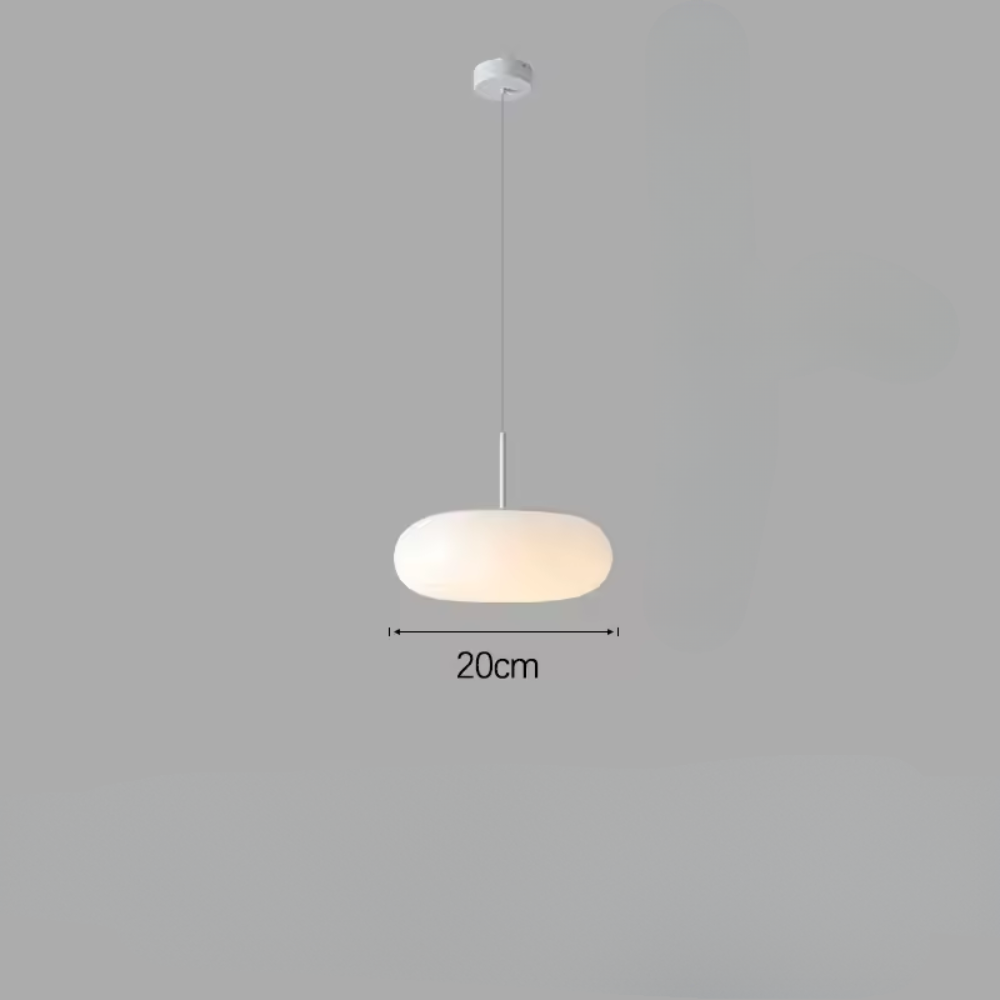 Classic White Hanging Light with Warm LED Shine