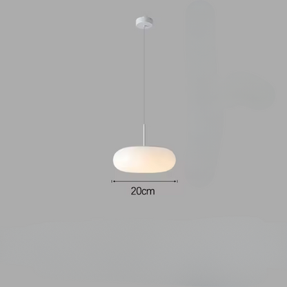 Classic White Hanging Light with Warm LED Shine