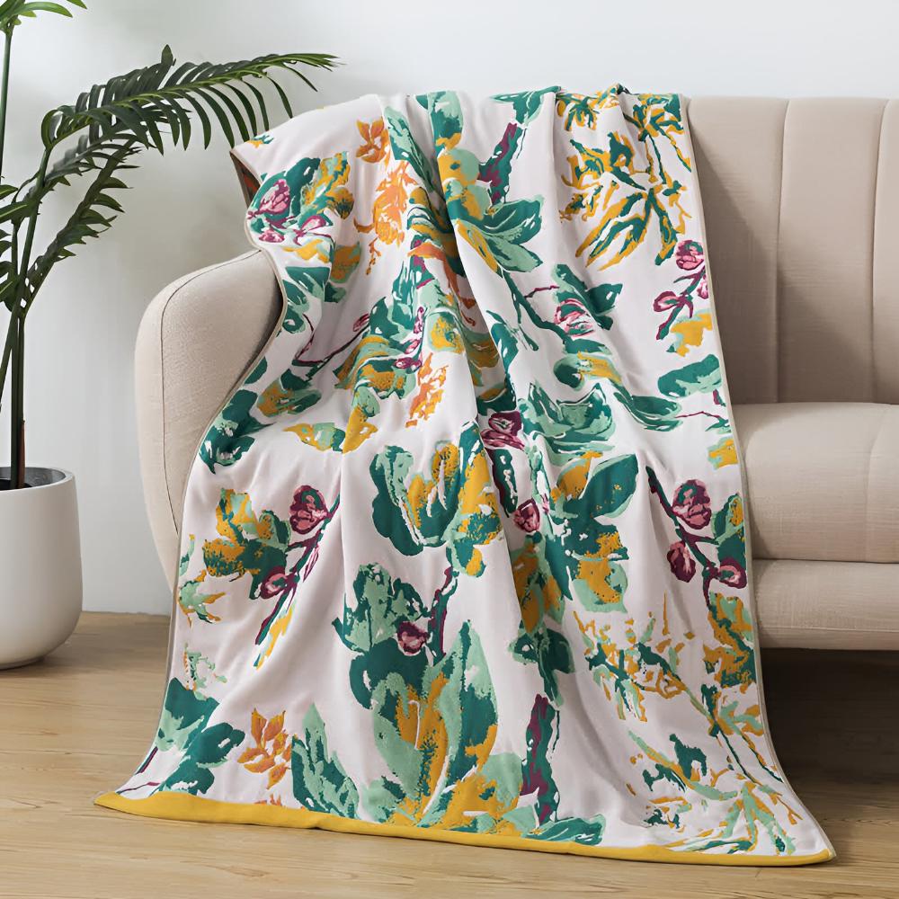 Colorful Flower Soft Bath Towel