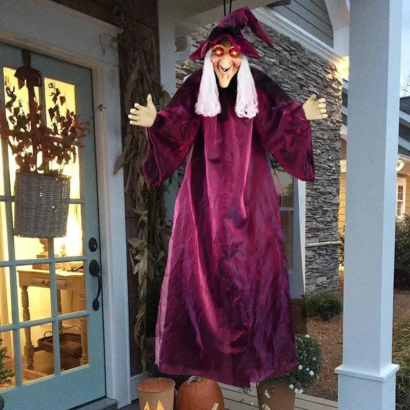 Spooky Halloween Witch Decoration with Lights and Sound - Luxicro