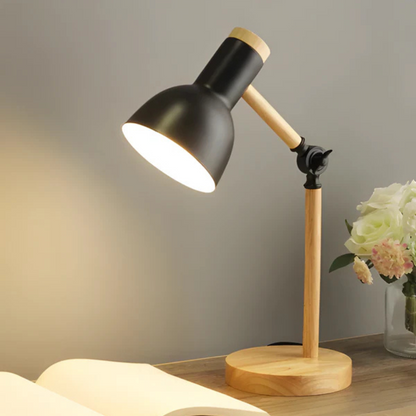 Stylish Wooden Table Lamp with Flexible Arm