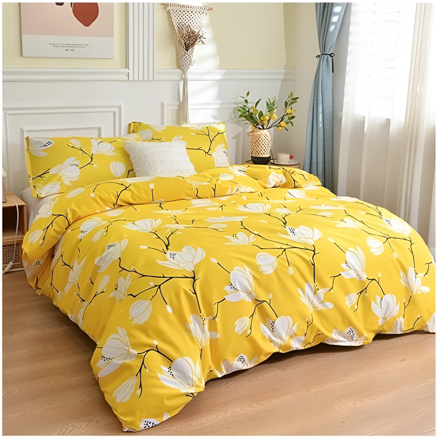 Bright Floral 3 Piece Bedding Sets - Luxicro