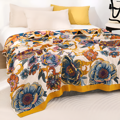 Cozy Double Sided Flower Throw Blanket - Luxicro
