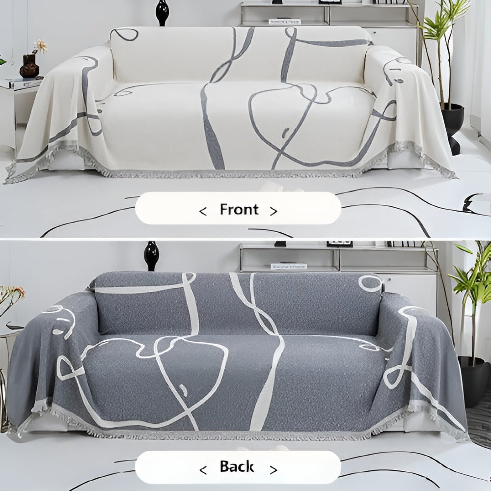 Soft Plush Reversible Chenille Sofa Slipcover
