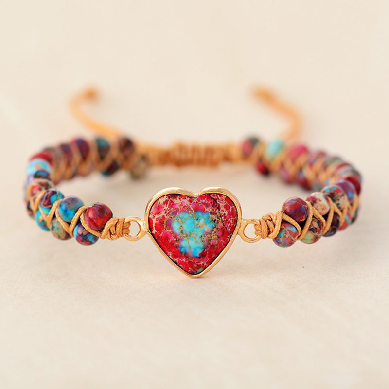 Beautiful Gemstone Heart Shaped Bracelet - Luxicro