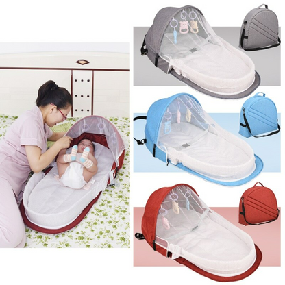 Portable Infant Travel Cot with Mesh