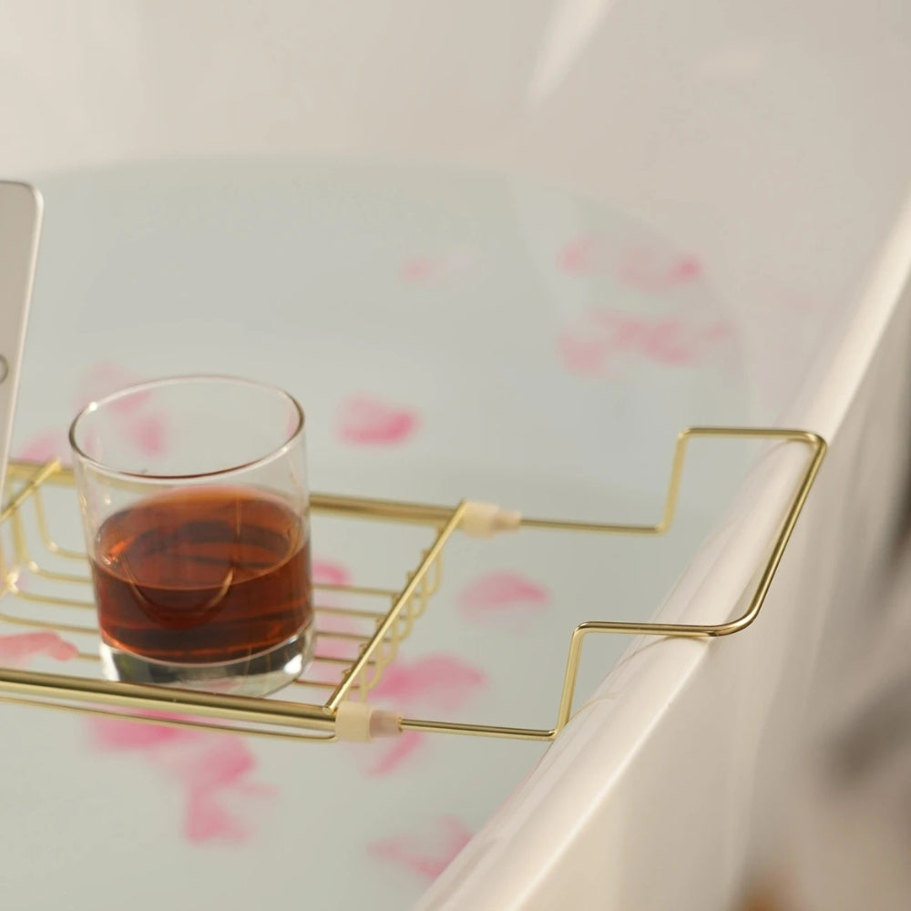 Spacious Bathroom Bathtub Caddy with Extendable Shelf