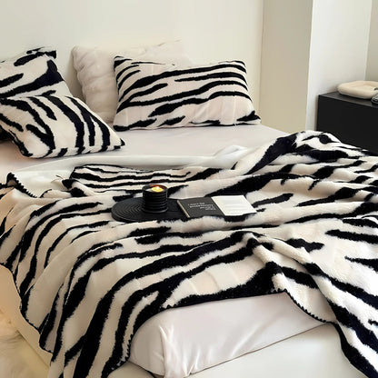 Animal Pattern Plush Faux Fur Throw Blanket - Luxicro