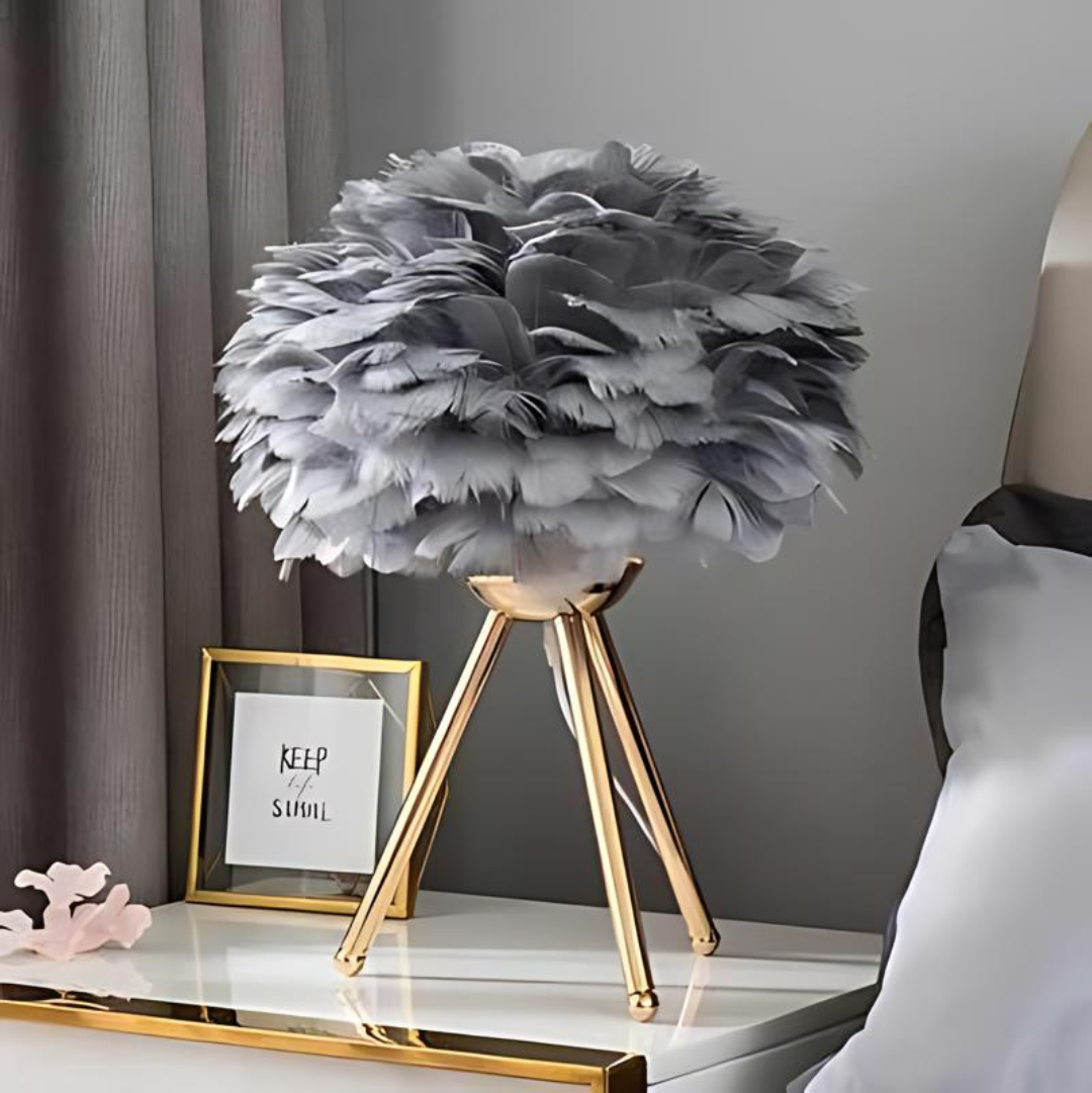 Elegant Feather Table Lamp For Home Decor