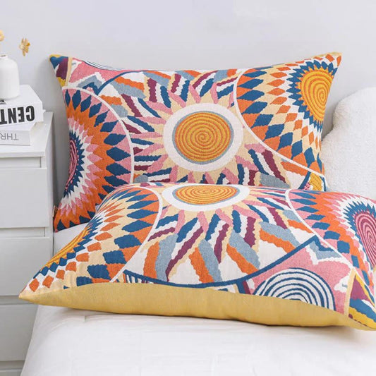 Bright Floral Pattern Cotton Pillow Covers (2 Pack) - Luxicro