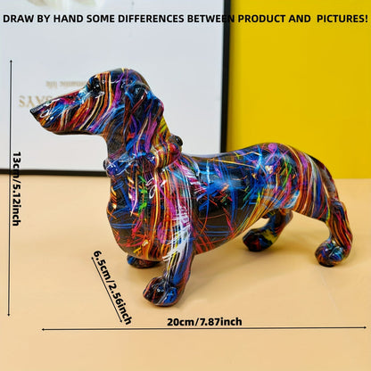 Cute Dachshund Dog Statue Home Decoration