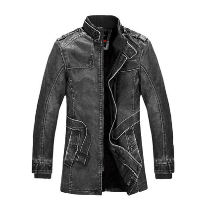 Authentic Mens Faux Leather Jacket - Stylish Zip Up Coat