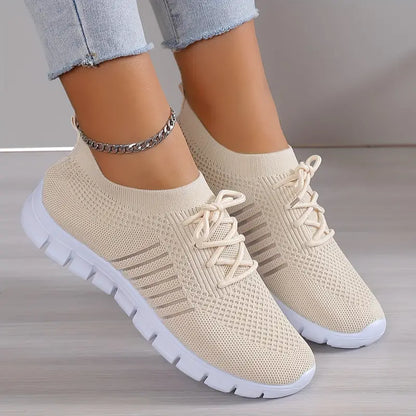 Breathable Mesh Lace-Up Sports Running Sneakers
