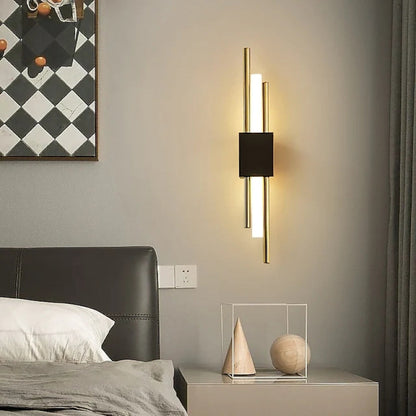 Glowing Black Gold LED Bedroom Wall Light