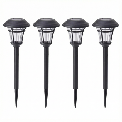 Outdoor Solar Powered Garden Pathway Lights 4Pack - Luxicro