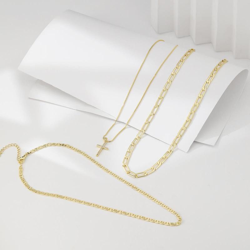 Luxury Cross Layered Necklace 3 Piece Set