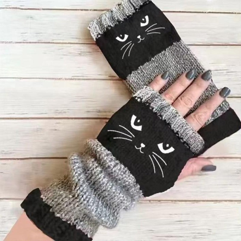 Cozy Kitty Design Touchscreen Gloves