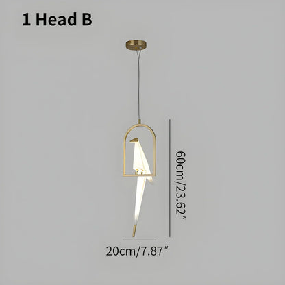 Delicate White Bird Pendant Light Fixture