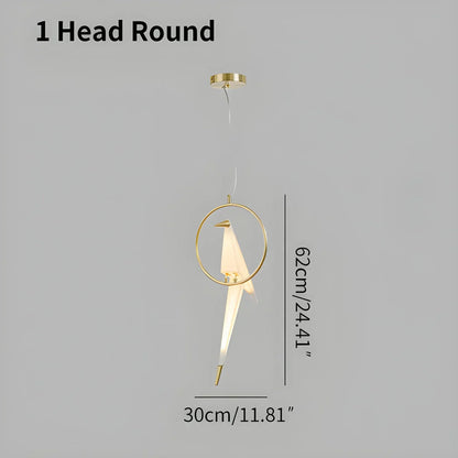 Delicate White Bird Pendant Light Fixture