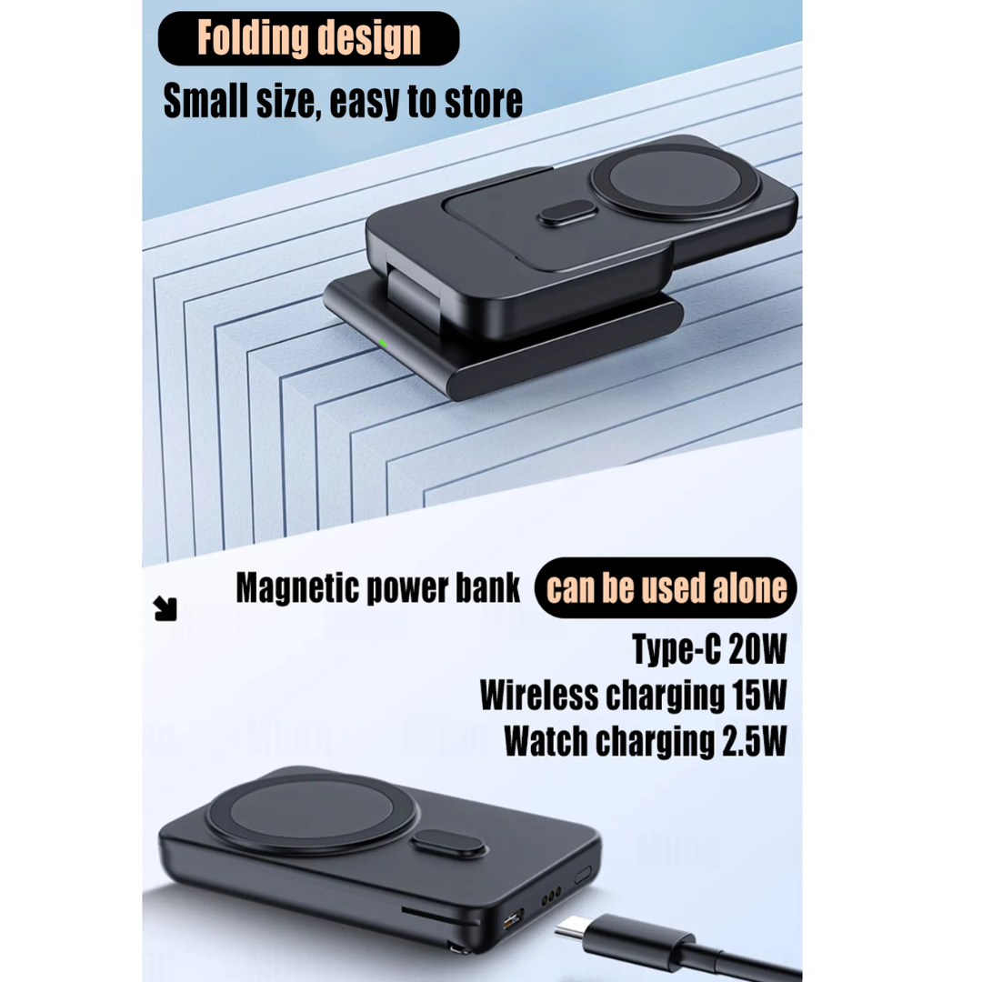 Portable 3 in 1 Quick Charge Power Bank Station