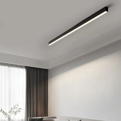 Slim Black Modern Linear Ceiling Lamp