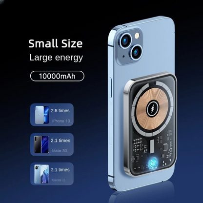 Clear Compact Portable Wireless Charging Bank