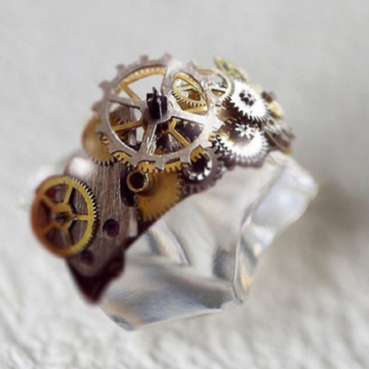 Unique Gold Tone Mechanical Uni Ring