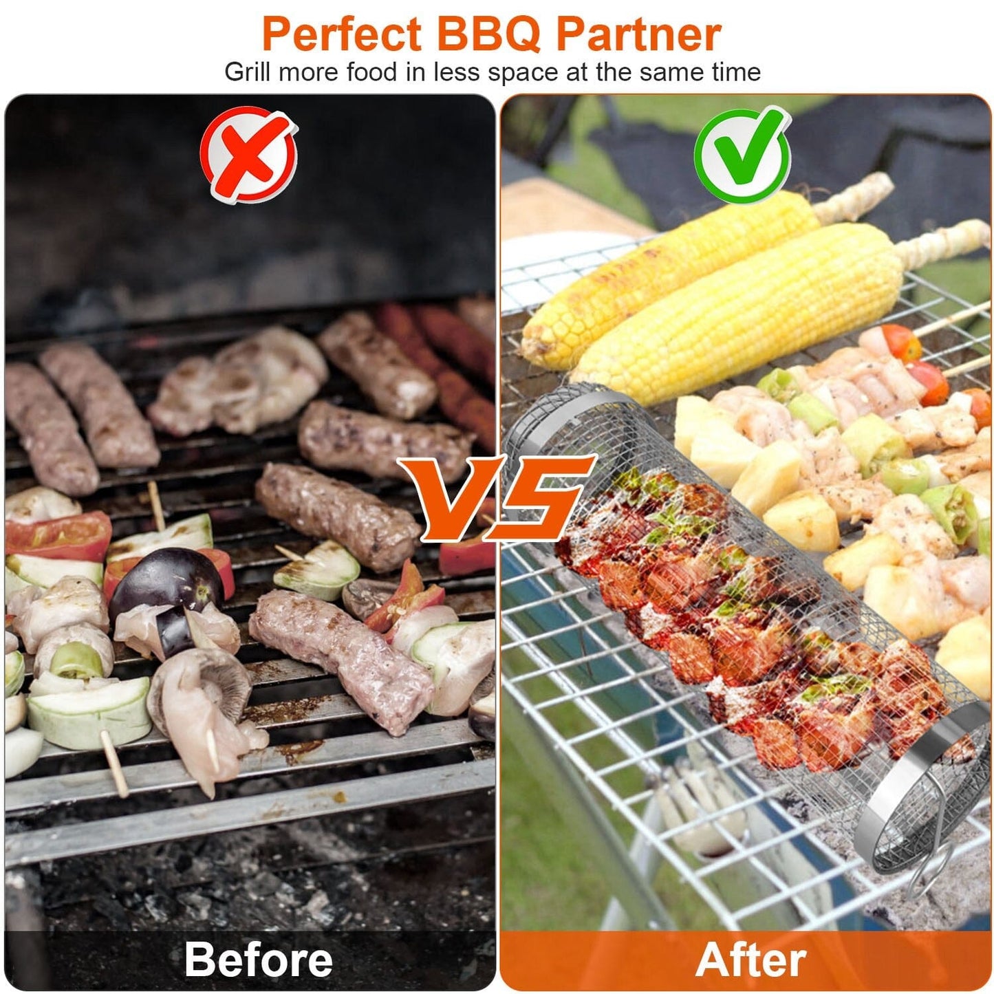 Space Saving 2 Piece Portable Round Gas Grill Set