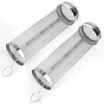 Space Saving 2 Piece Portable Round Gas Grill Set
