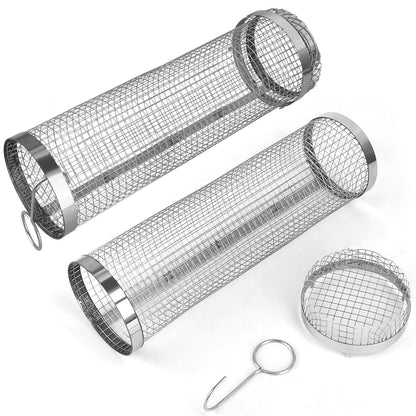 Space Saving 2 Piece Portable Round Gas Grill Set