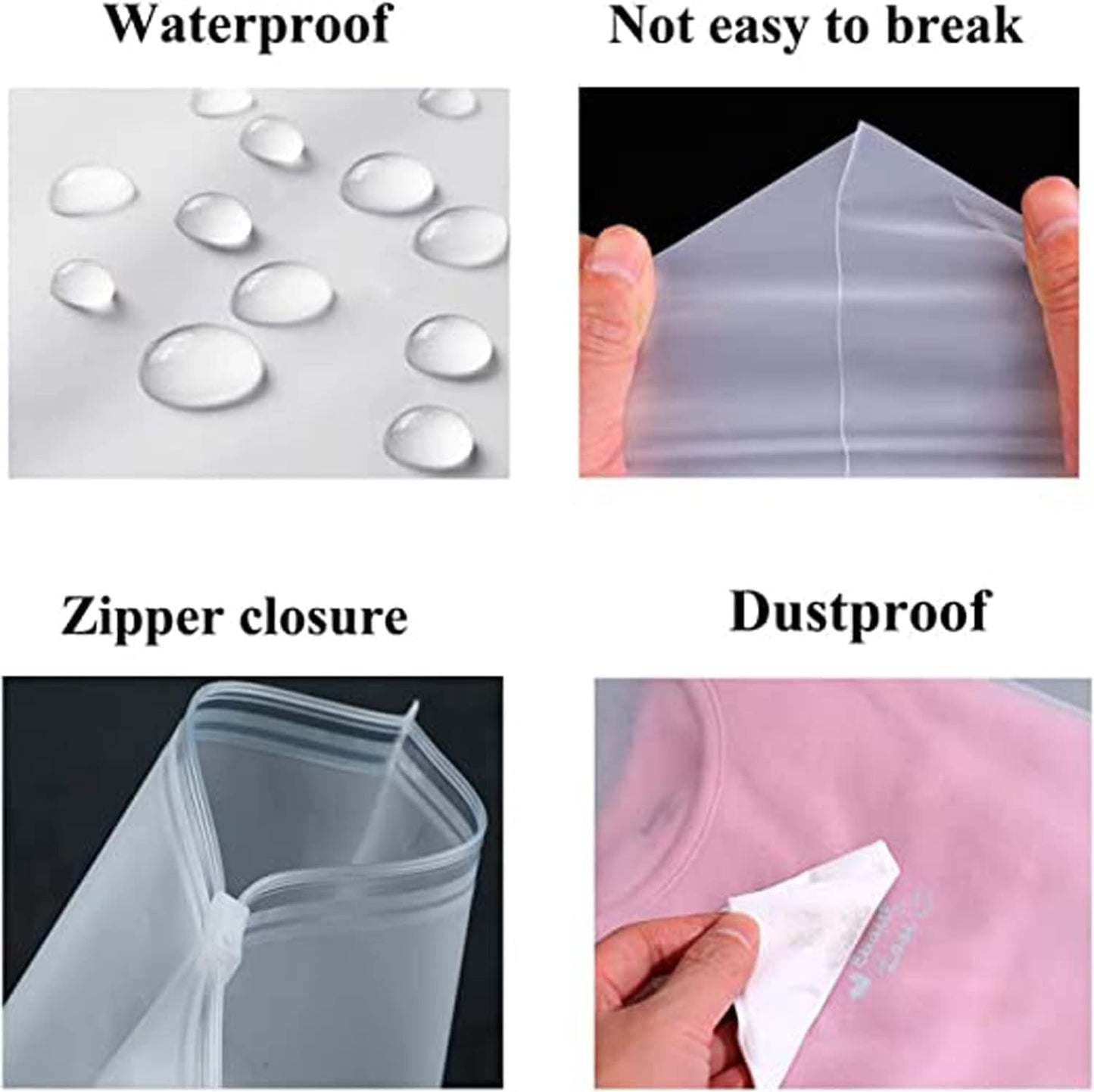 Clear Reusable Storage Bags - 20 Pack Plastic Bags