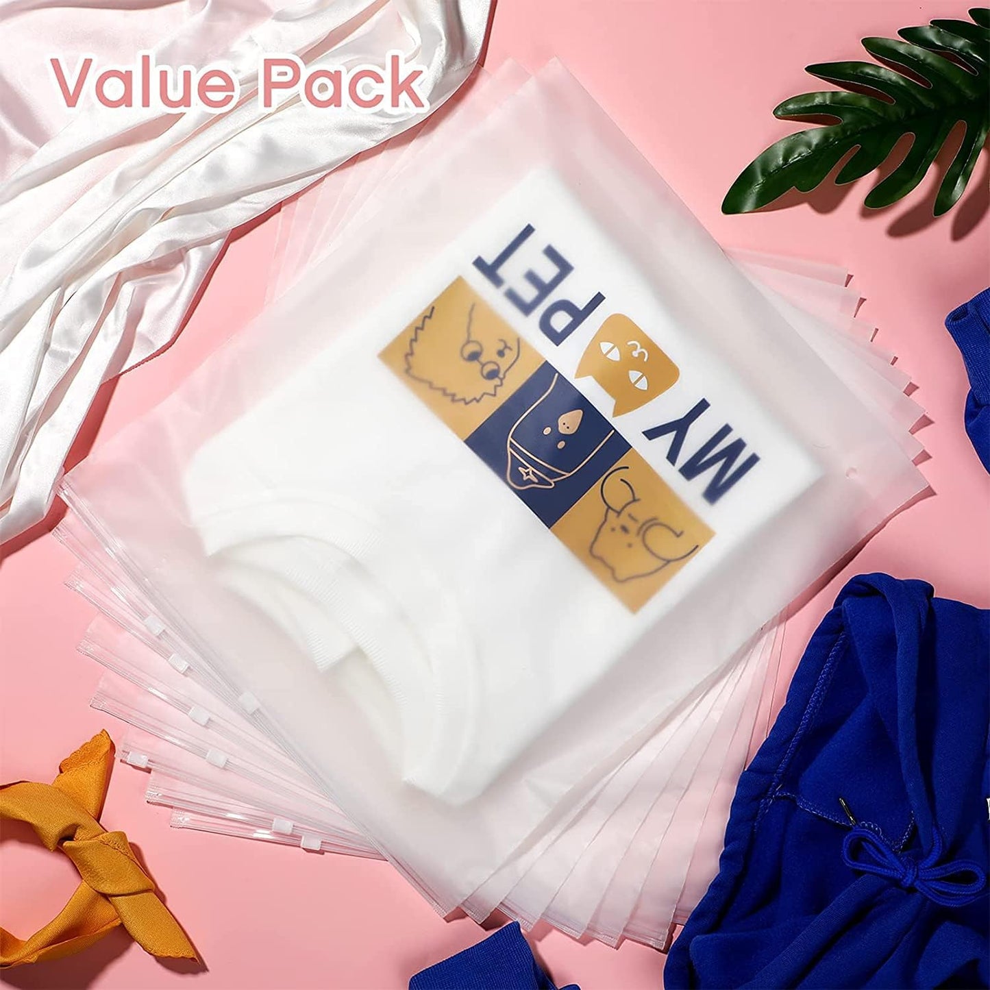 Clear Reusable Storage Bags - 20 Pack Plastic Bags