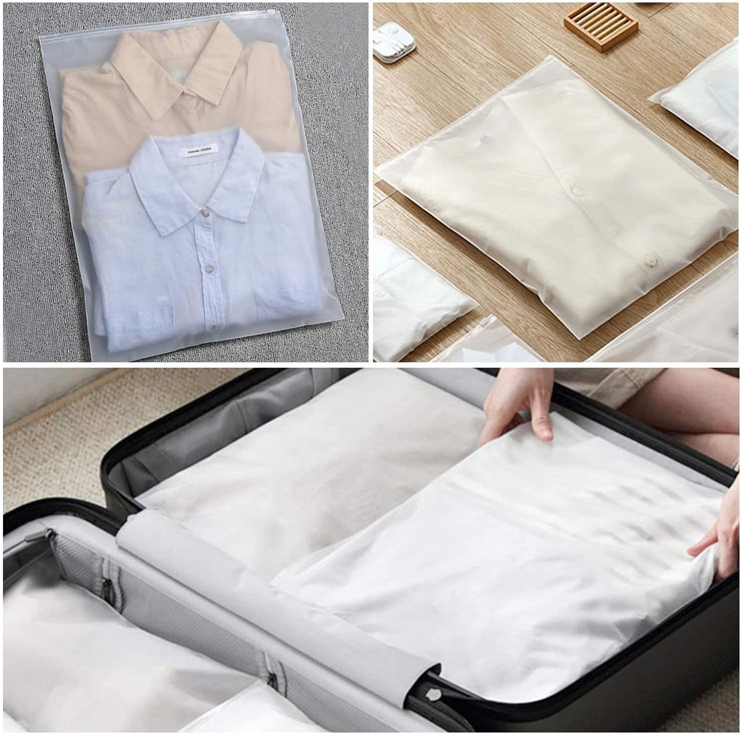 Clear Reusable Storage Bags - 20 Pack Plastic Bags