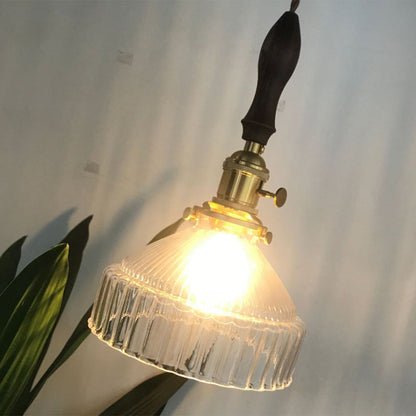 Rustic Metal Pendant Lighting - Antique Glass Lamp
