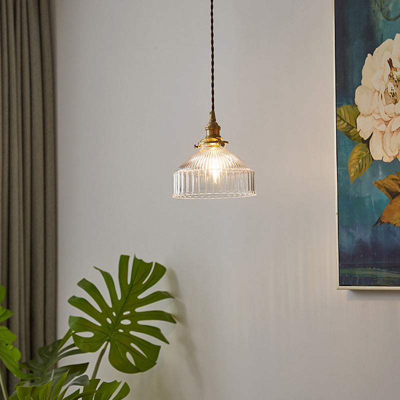 Rustic Metal Pendant Lighting - Antique Glass Lamp - Luxicro