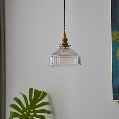 Rustic Metal Pendant Lighting - Antique Glass Lamp