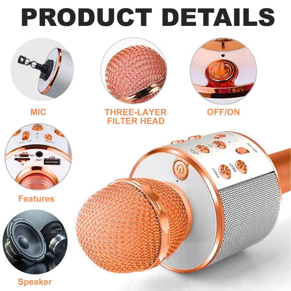 Compact Bluetooth Karaoke Mic Speaker