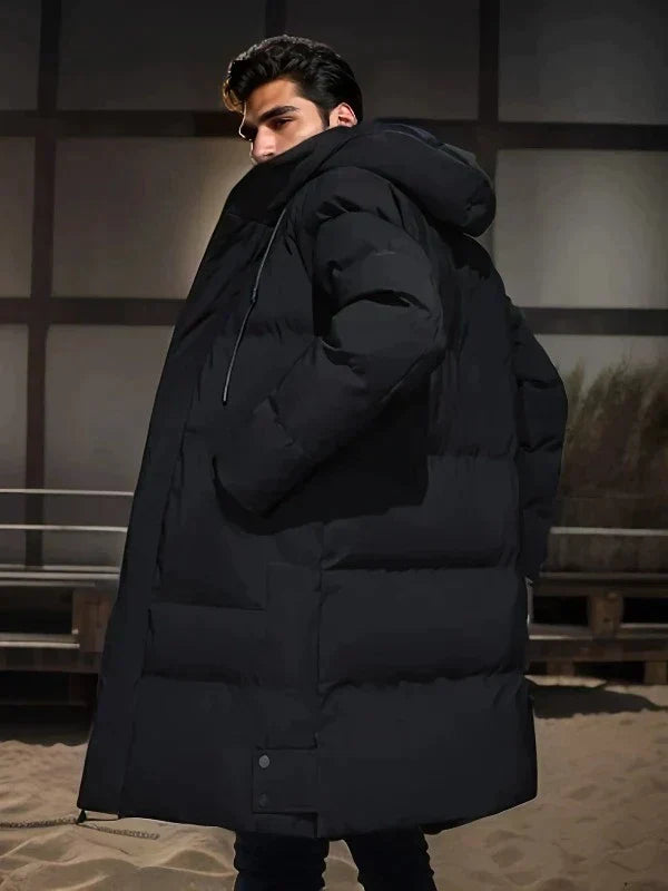 Warm Insulated Mens Parka Coat - Waterproof Long Padded
